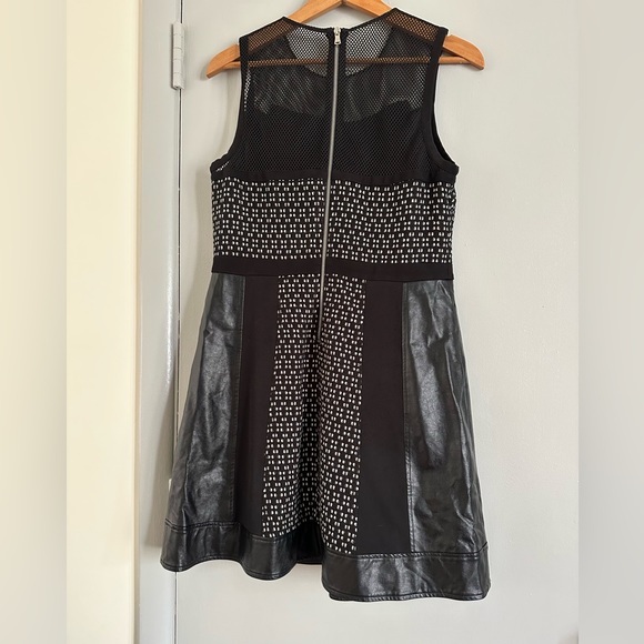 Rachel by Rachel Roy Faux Leather Trim Mini Dress size 12. - Picture 5 of 10